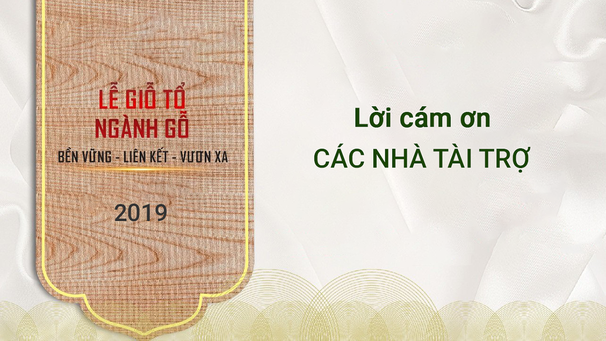 Trân trọng cảm ơn các nhà tài trợ Giỗ tổ ngành Gỗ & TCMN năm 2019