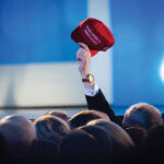 WASHINGTON, DC - JANUARY 20:  The 58th Presidential Inauguration Freedom Ball was held on Friday, January 20, 2017 at the Walter E. Washington Convention Center in Washington, DC. An attendee holds up a make America great again hat. (Photo by Sarah L. Voisin/The Washington Post via Getty Images)