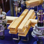 close up of stainless steel and aluminum  woodworking machine