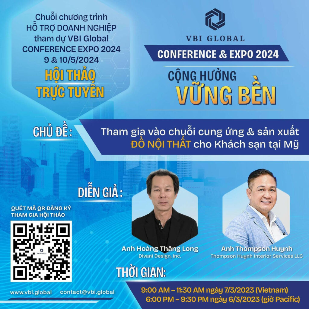 HỘI THẢO TRỰC TUYẾN: Tham gia vào chuỗi cung ứng & sản xuất ĐỒ NỘI THẤT cho Khách sạn tại Mỹ 1 z5193942653535 c88f55a51c572f584185017e0206f554