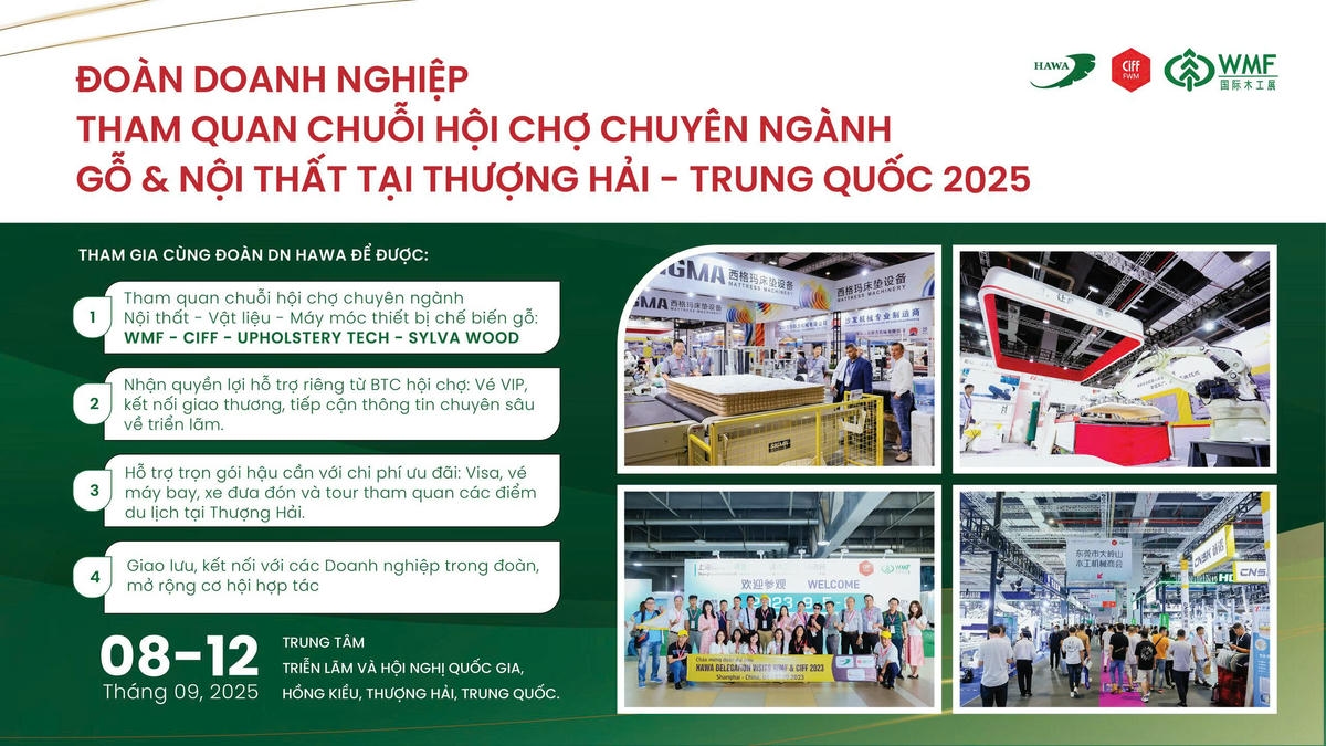 Chương Trình Đoàn DN tham quan chuỗi Hội Chợ Ngành Gỗ - Nội Thất Tại Thượng Hải Năm 2025