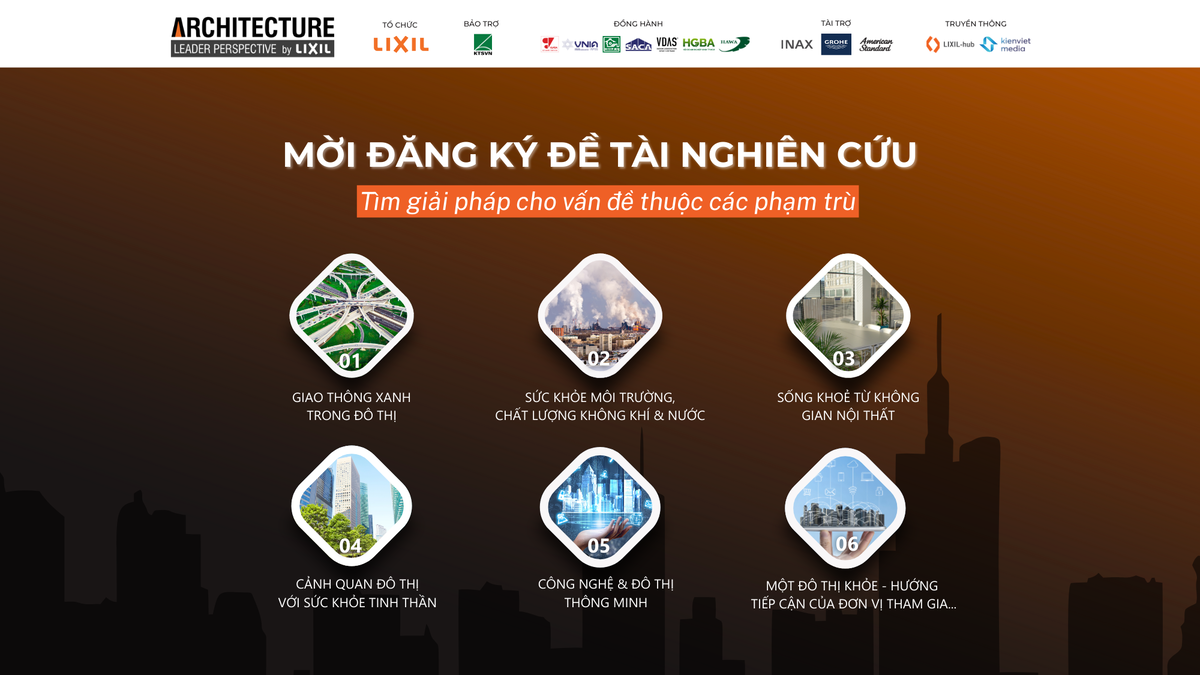 LIXIL ALP 2025-2026: MỜI ĐĂNG KÝ ĐỀ TÀI NGHIÊN CỨU, TÌM GIẢI PHÁP CHO CÁC VẤN ĐỀ VỀ "SỨC KHỎE ĐÔ THỊ"