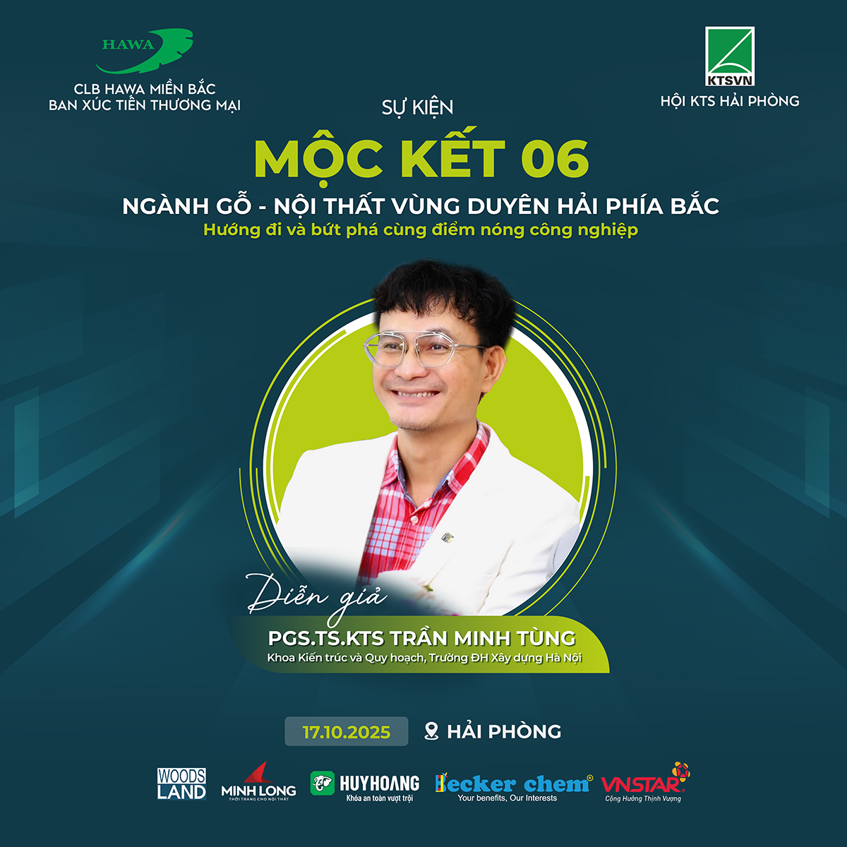 Diễn giả đầu tiên là PGS.TS.KTS Trần Minh Tùng - Khoa Kiến trúc & Quy hoạch, Trường Đại học Xây dựng Hà Nội.