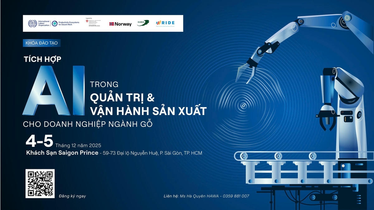 Khóa Đào Tạo: Tích Hợp AI trong Quản trị và Vận hành sản xuất cho Doanh nghiệp ngành Gỗ