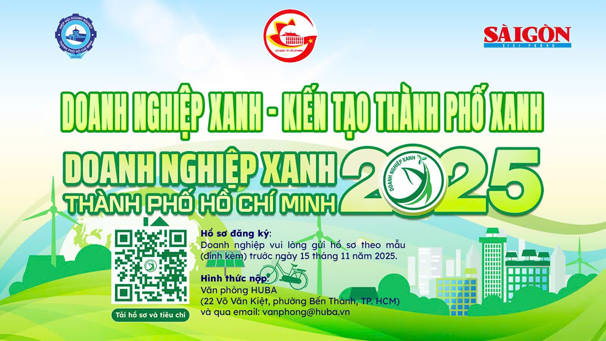 Mời doanh nghiệp tham gia xét chọn danh hiệu “Doanh nghiệp xanh TP. Hồ Chí Minh” năm 2025