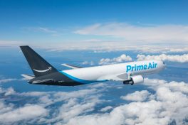 Amazon Prime Air Boeing 767, photographed on August 8, 2016 from Wolfe Air Learjet 25B by Chad Slattery