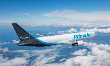 Amazon Prime Air Boeing 767, photographed on August 8, 2016 from Wolfe Air Learjet 25B by Chad Slattery